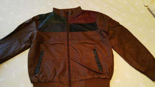 **Mens Tan Slim Cut Funky Design PU Leather Jacket With Fur Like Lining***XXL ONLY**BRAND NEW**