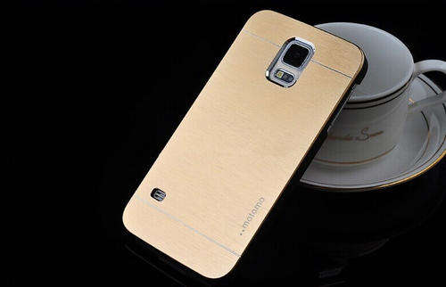 **Samsung Galaxy Note 4 Motomo Ino Brushed Metal Case**Ultra Slim**Gold, Black ONLY**BRAND NEW**