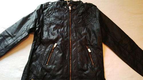 **NEW DESIGN**Stunning Ladies BLACK Leather Look Jacket with Funky Design**S**BEAUTIFUL PIECE**