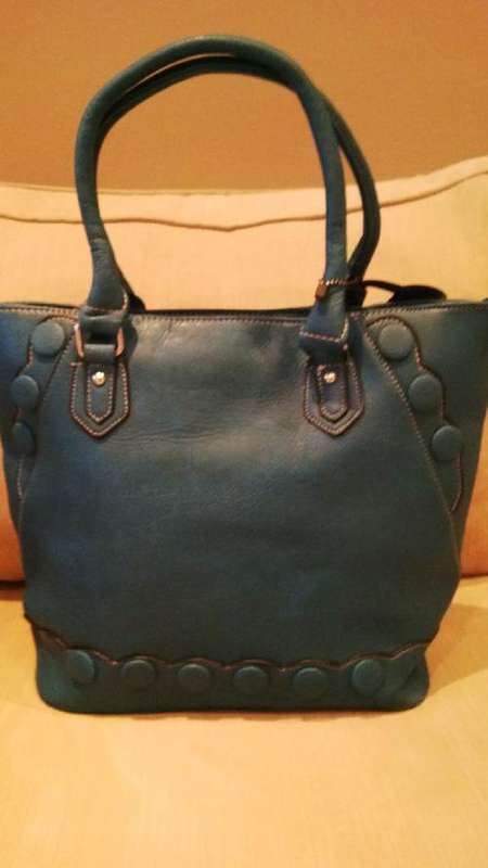 ***Stunning Ladies BLUE PU Leather Handbag With Beautiful Detail & Design***BRAND NEW***