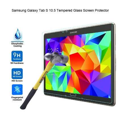 **Samsung Galaxy Tab S 10.5 T800/T805 Tempered Glass Screen Protection**Ultra Thin & Transparent**