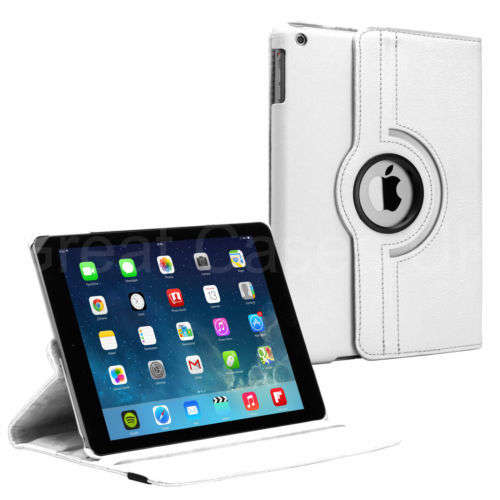 **Apple Ipad Air 2 360 Rotating PU Leather Stand Cover**WHITE ONLY**BRAND NEW**2 AVAIL**