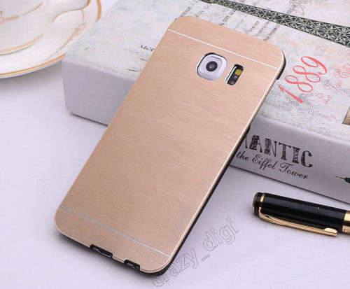 **Samsung Galaxy S6 EDGE Motomo Ino Brushed Metal Case**Ultra Slim**GOLD ONLY**BRAND NEW**