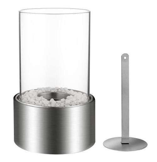 ***STUNNING SILVER ROUND ETHANOL TABLETOP FIREPLACE***CREATE A COSY ATMOSPHERE IN ANY SPACE***