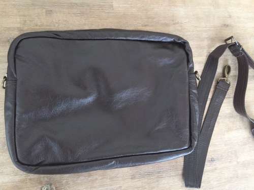 ***Stunning Hand Made Cow Full Grain Soft Leather Laptop Bag***Dark Brown***