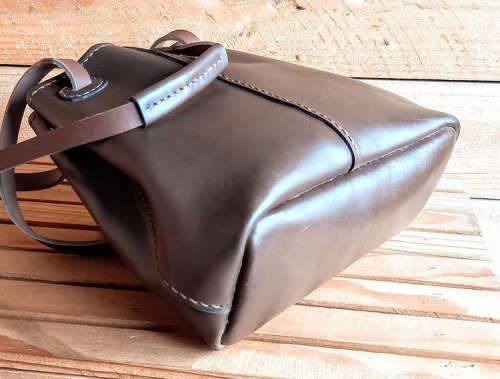 Genuine Leather Bag - Versa Strap Tote - Brown - Medium