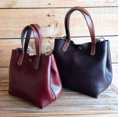 GENUINE LEATHER STRAP TOTE - MIDI