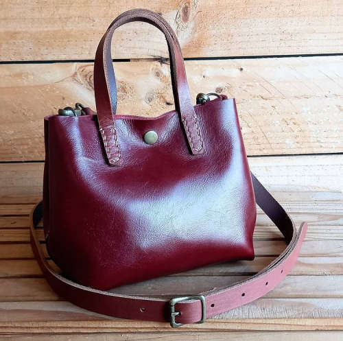 GENUINE LEATHER STRAP TOTE - MIDI