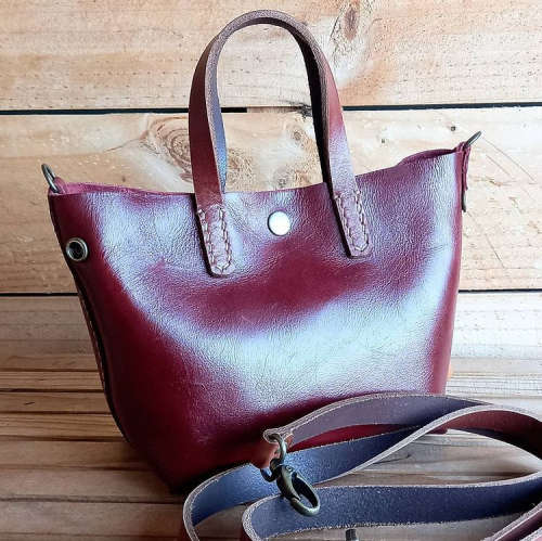 GENUINE LEATHER STRAP TOTE - MIDI