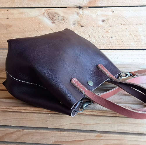 GENUINE LEATHER STRAP TOTE - MIDI