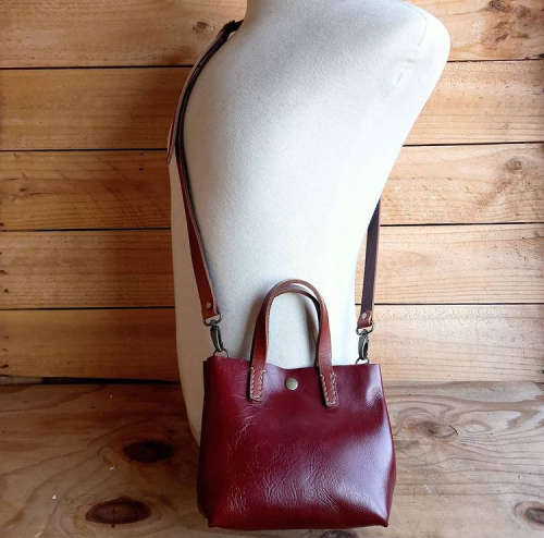 GENUINE LEATHER STRAP TOTE - MIDI