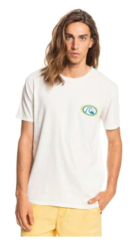 Original Men`s Quiksilver TEE - Medium - Almond/Cream