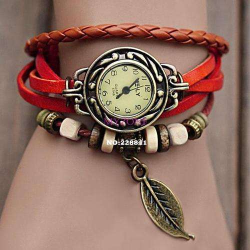 Bohemian Leather Watch - Red