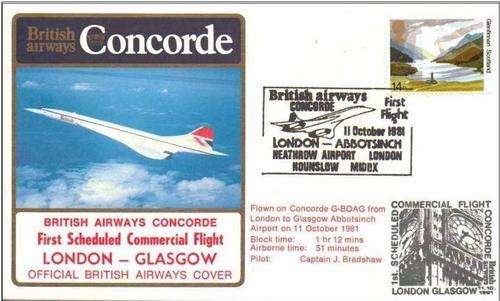 CONCORDE FIRST FLIGHT LONDON-GLASGOW 1981