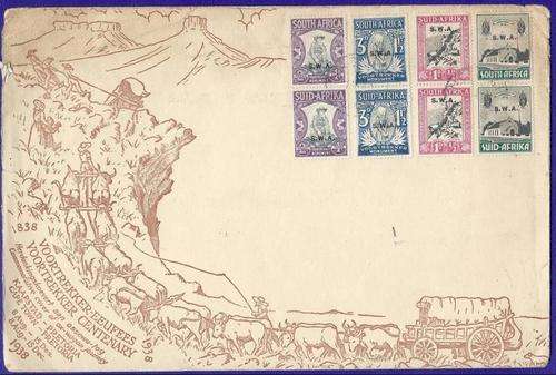 SCARCE VOORTREKKER FDC WITH X2 LISTED VARIETYS 1938