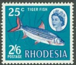 RHODESIA DUAL CURRENCY ISSUE MARDON PRINTING MLH 2s6d,25c -1967-68