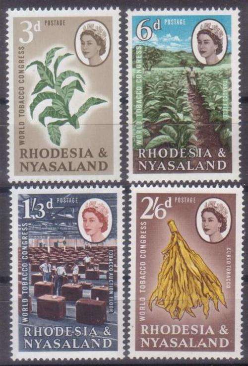 RHODESIA & NYASALAND 1963 WORLD TOBACCO CONGRESS SG 43-46 MLH