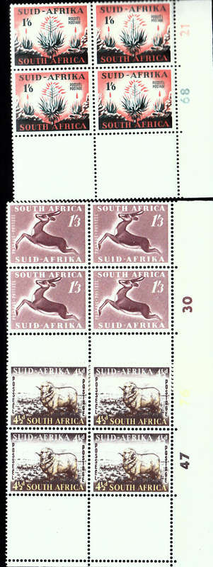 SG146-48/SACC145-47 1953 DEFINTIVE ISSUE MNH CONTROL BLOCKS