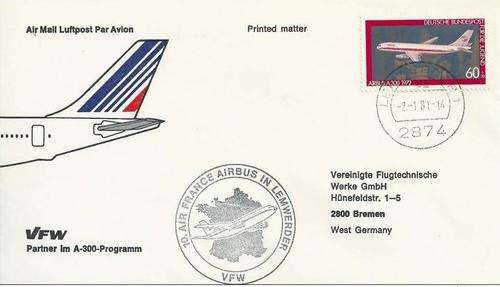 AIR FRANCE AIRBUS IN LEMWERDER-Partner Im A-300 program 1981