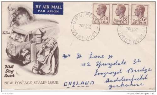 AUSTRALIA NEW POSTAGE STAMP ISSUSE FDC 1952