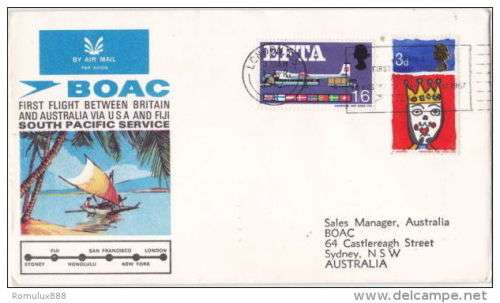 B.O.A.C FIRST FLIGHT LONDON-SYDNEY 1967