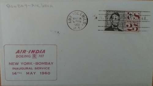 FIRST FLIGHT AIR INDIA BOEING 707 IDLEWILD NY TO BOMBAY MAY 14,1960