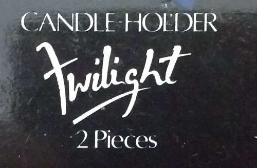VINTAGE BOUGIOIRI TWLIGHT PAIR OF GLASS CANDLESTICK HOLDERS 50mm HEIGHT ..WEIGHT 178 grams EACH