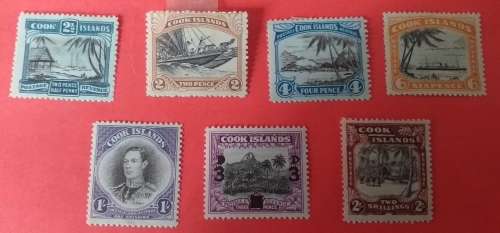 COOK ISLANDS SG 22/23/24/25/29/30/32 MH-CAT VAUE $88