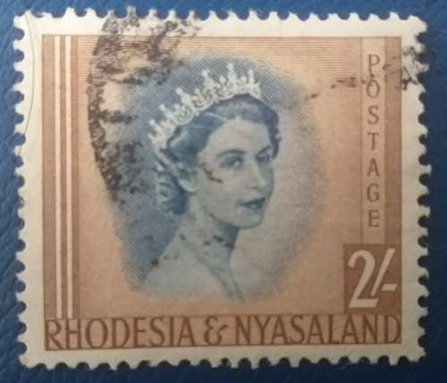 RHODESIA &NYASALAND 2s QII SACC# 12 USED