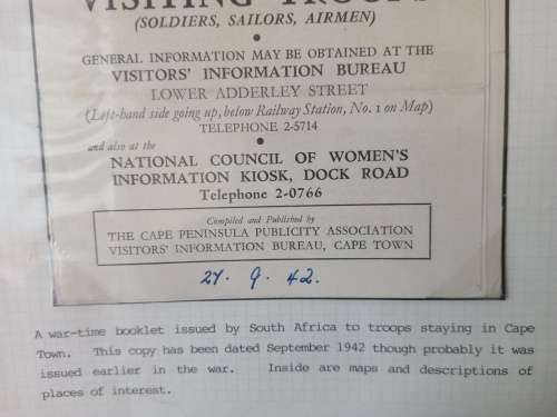 RARE INFORMATION BOOKLET FOR VISITING TROOPS WW2 1942-SEE SCANS