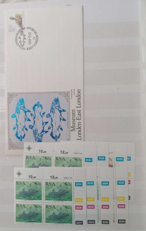 IDEAL ALBUM 8 DOUBE PAGES MOSTLY FISH RELATED FDCS AND STAMPS ALBUM INCLUDED