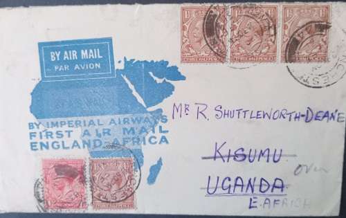IMPERIAL AIRWAYS FIRST FLIGHT GB-KISUMU.KENYA 1931