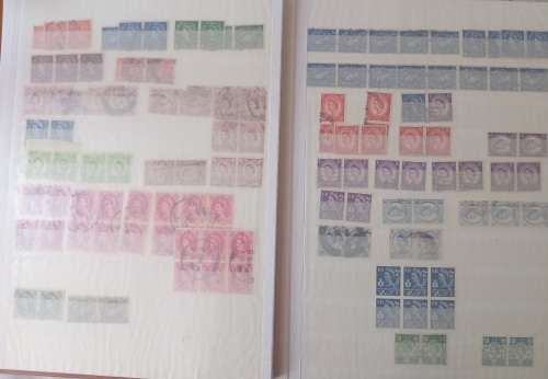 GB PRINZ 4016 ALBUM 16 PAGES OF MOSTLY QE11 AND FEW KGV STAMPS MOSTLY USED (#C4)