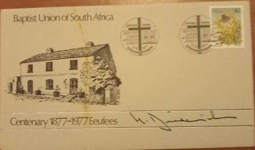 BAPTIST UNION OF SA SIGNED BY INCOMING CHAIRMAN 1977