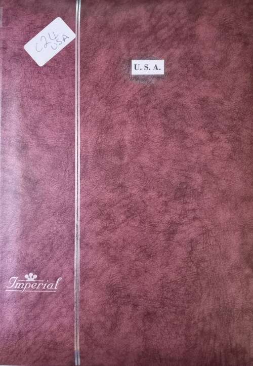 USA IMPERIAL 10 PAGES ALBUM FULL OF USA STAMPS MIXED OLD AND NEW