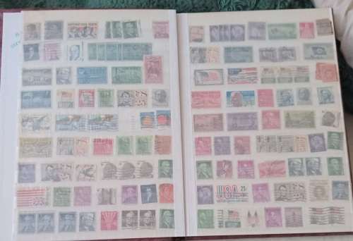 USA IMPERIAL 10 PAGES ALBUM FULL OF USA STAMPS MIXED OLD AND NEW