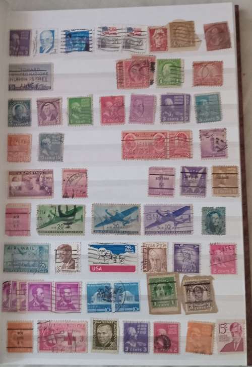 USA IMPERIAL 10 PAGES ALBUM FULL OF USA STAMPS MIXED OLD AND NEW