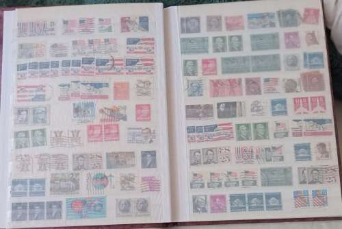 USA IMPERIAL 10 PAGES ALBUM FULL OF USA STAMPS MIXED OLD AND NEW