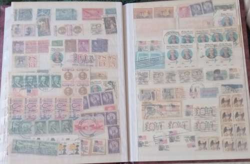 USA IMPERIAL 10 PAGES ALBUM FULL OF USA STAMPS MIXED OLD AND NEW