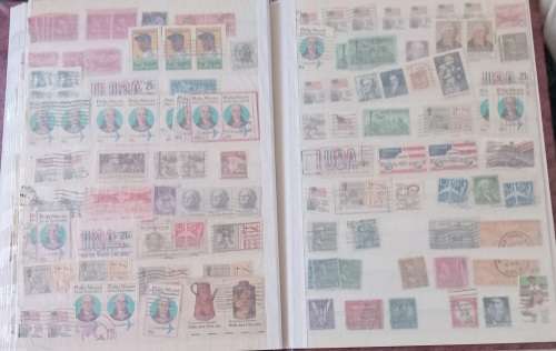 USA IMPERIAL 10 PAGES ALBUM FULL OF USA STAMPS MIXED OLD AND NEW