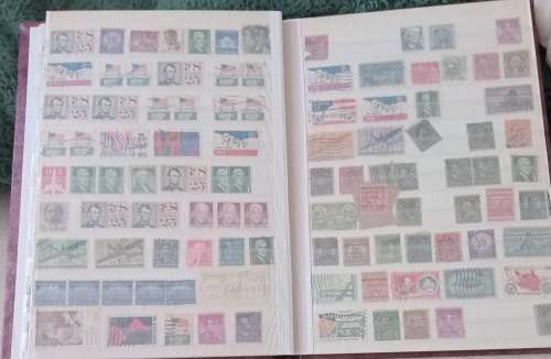 USA IMPERIAL 10 PAGES ALBUM FULL OF USA STAMPS MIXED OLD AND NEW