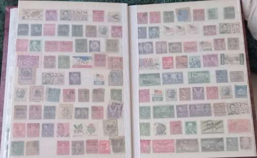 USA IMPERIAL 10 PAGES ALBUM FULL OF USA STAMPS MIXED OLD AND NEW