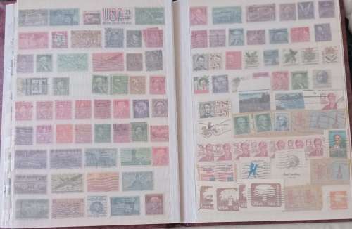 USA IMPERIAL 10 PAGES ALBUM FULL OF USA STAMPS MIXED OLD AND NEW