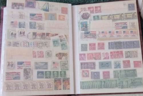 USA IMPERIAL 10 PAGES ALBUM FULL OF USA STAMPS MIXED OLD AND NEW