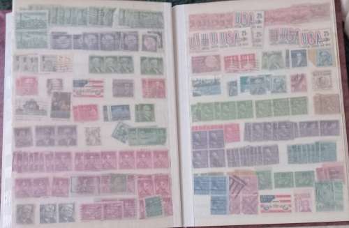 USA IMPERIAL 10 PAGES ALBUM FULL OF USA STAMPS MIXED OLD AND NEW