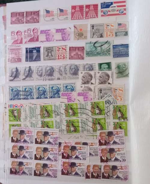 USA IMPERIAL 10 PAGES ALBUM FULL OF USA STAMPS MIXED OLD AND NEW