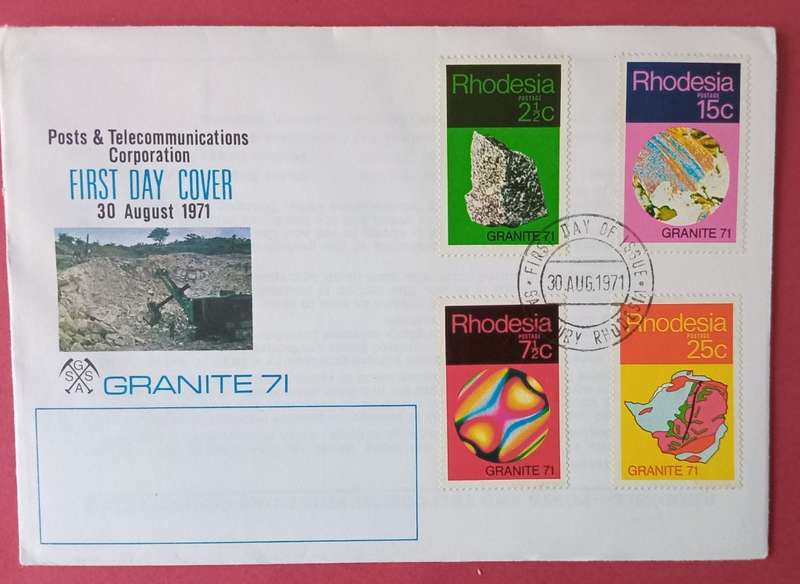 rhodesia 1971 granite fdc