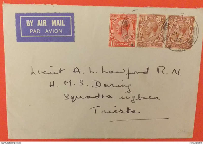 FLIGHT COVER POSTED BY LIEUTENANTLAWFORD ROYAL NAVY-TRIESTE,ITALY 1933