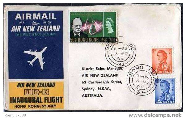 AIR NEW ZEALAND DC-8 FIRST FLIGHT HONG KONG-SYDNEY 1966