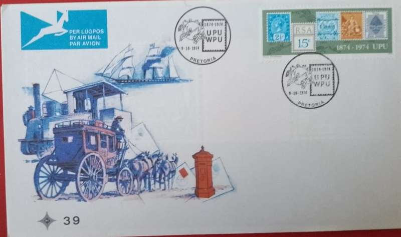 1974 RSA Centenary of the Universal Postal Union FDC 39